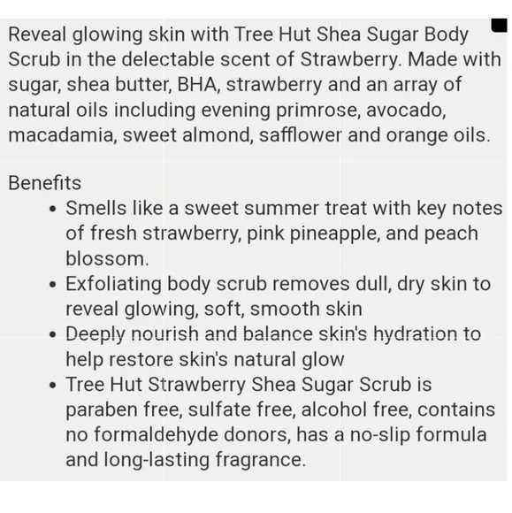 Relisted 🥰 HP 🥰 Tree Hut Strawberry Sugar Scrub New Spring Release - Picture 6 of 7